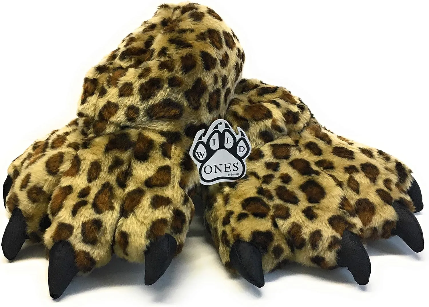 Wild Ones Furry Animal Claw Slippers for Toddlers, Kids and Adults
