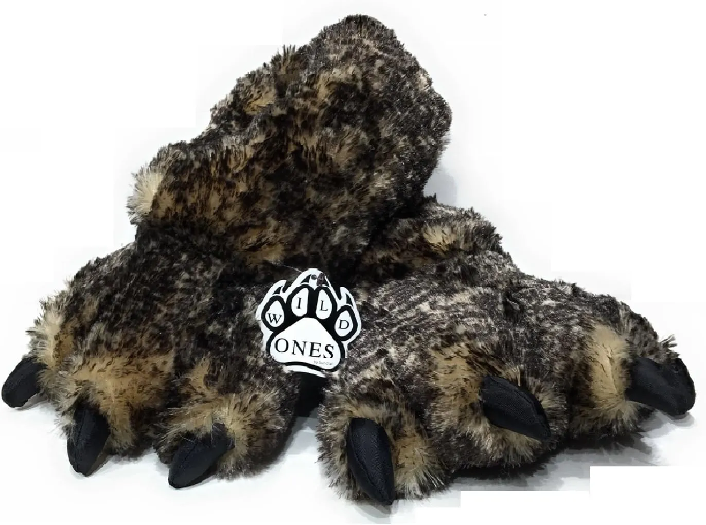Wild Ones Furry Animal Claw Slippers for Toddlers, Kids and Adults