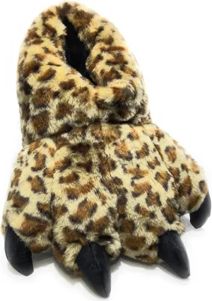 Wild Ones Furry Animal Claw Slippers for Toddlers, Kids and Adults
