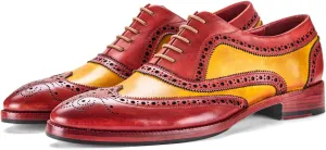 Wingtip Brogue Oxford Handcrafted Men's Genuine Leather Lace up Dress Shoes