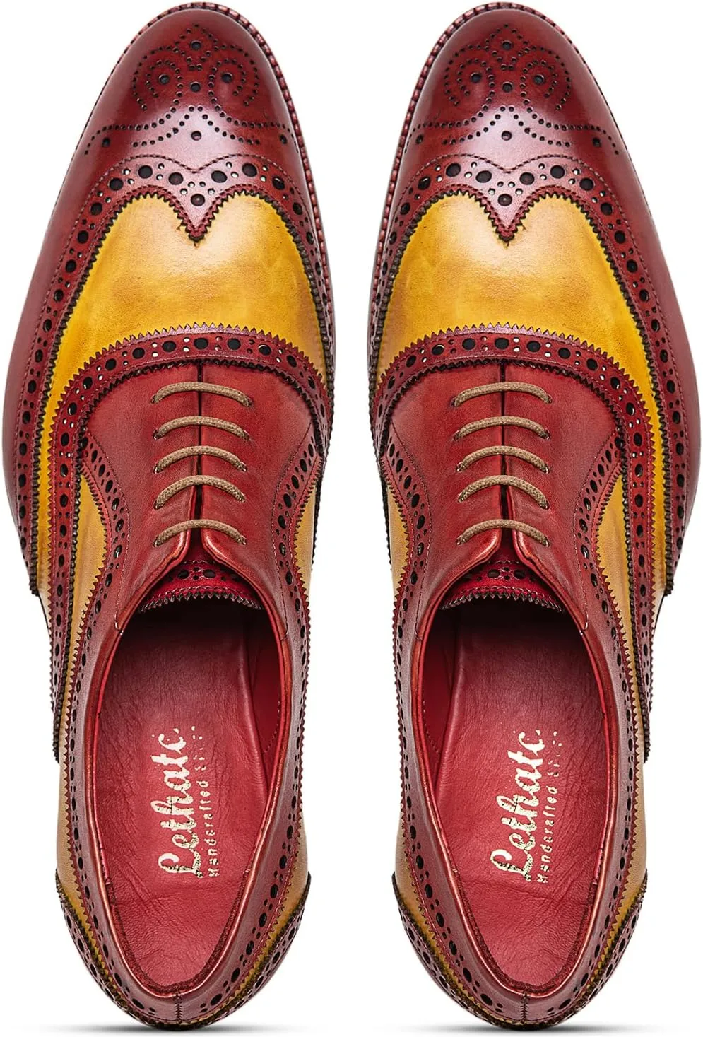 Wingtip Brogue Oxford Handcrafted Men's Genuine Leather Lace up Dress Shoes