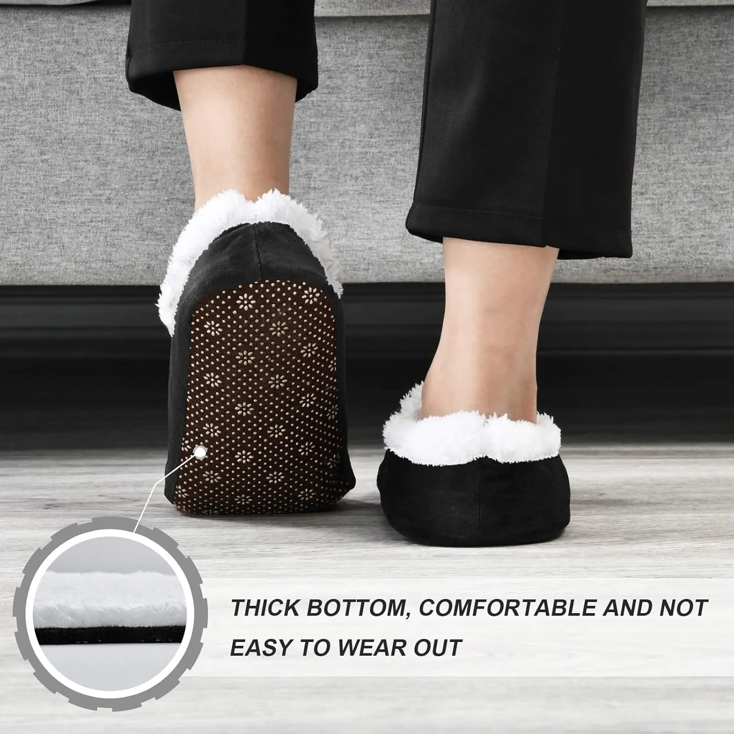 Winter House Slippers for Women/Men with Mandala Grid Element Cozy Fleece Slippers
