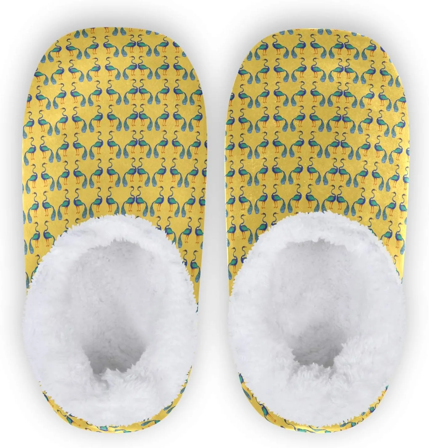 Winter House Slippers for Women/Men with Seamless Clover Element Cozy Fleece Slippers