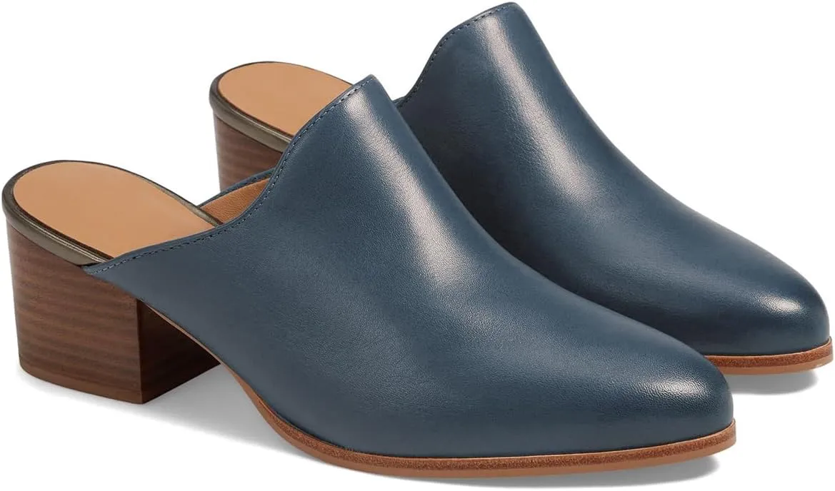 Women Chunky Block Heel Mules Pointed Closed Toe Suede Mule Sandals Slip-On Stacked Heels Booties Backless 2" Heeled Slide Shoes Comfort Fashion Casual Office Homecoming Retro 4-11 M US