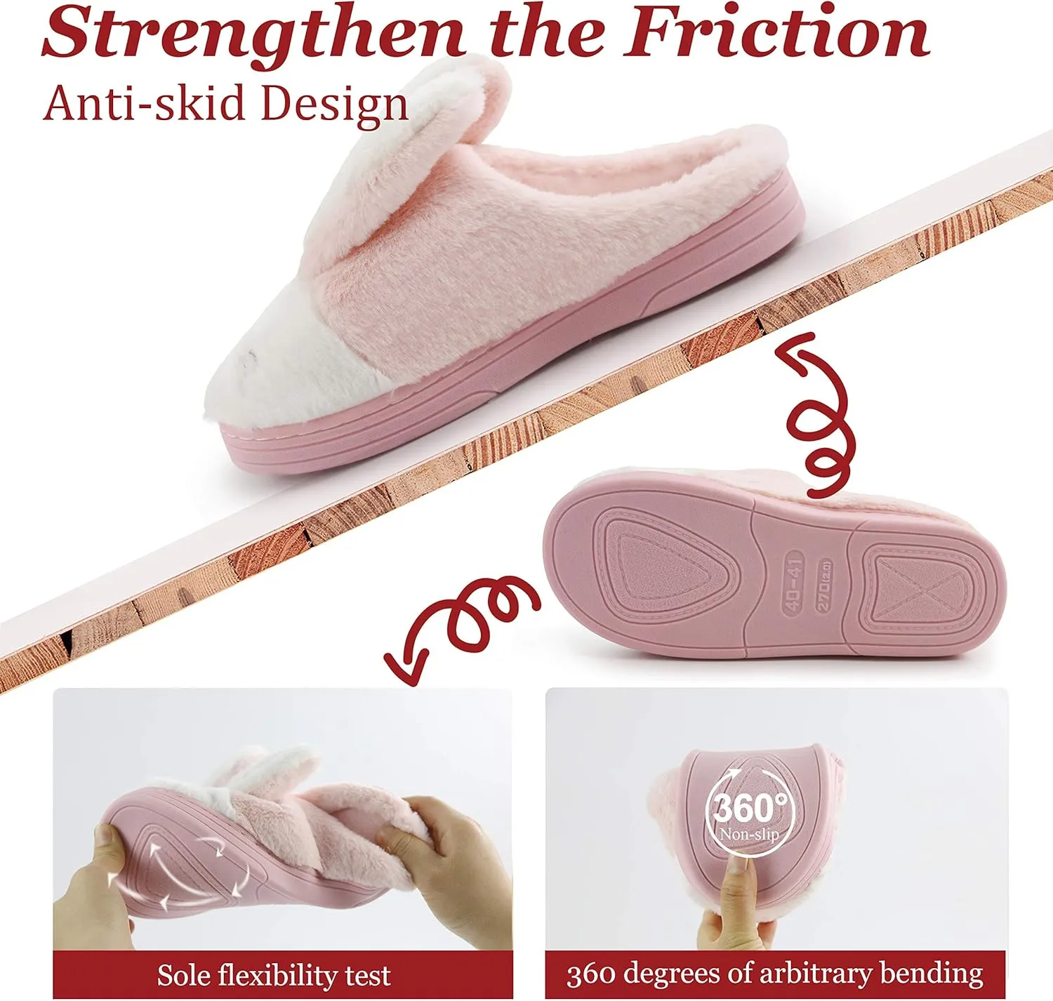 Women Memory Foam House Slippers Cozy Cute Bunny Animal Home Slipper Indoor Outdoor Birthday for Girls Ladies