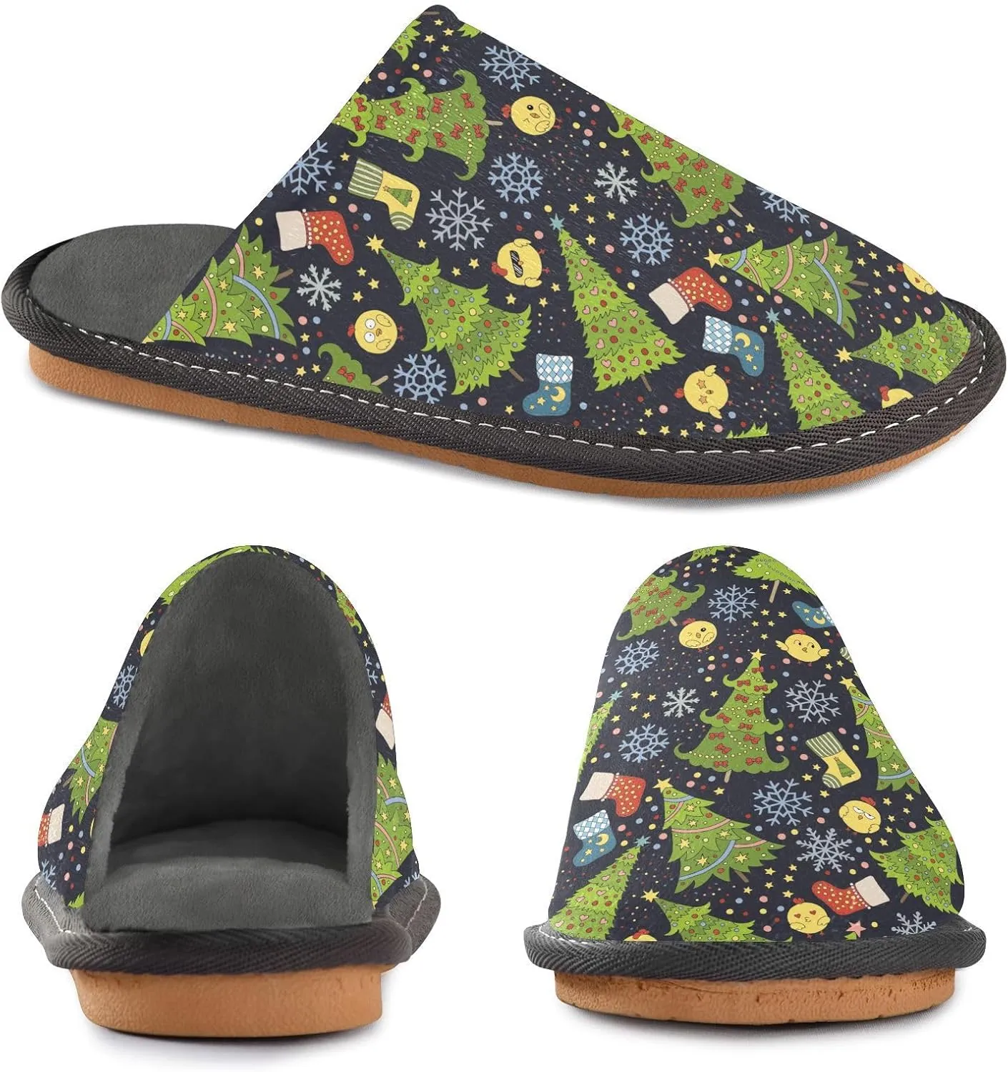 Women Slippers Christmas Rustic Home Slippers For Women Indoor Womens Slipper Memory Foam House Slippers Women Cozy Slippers