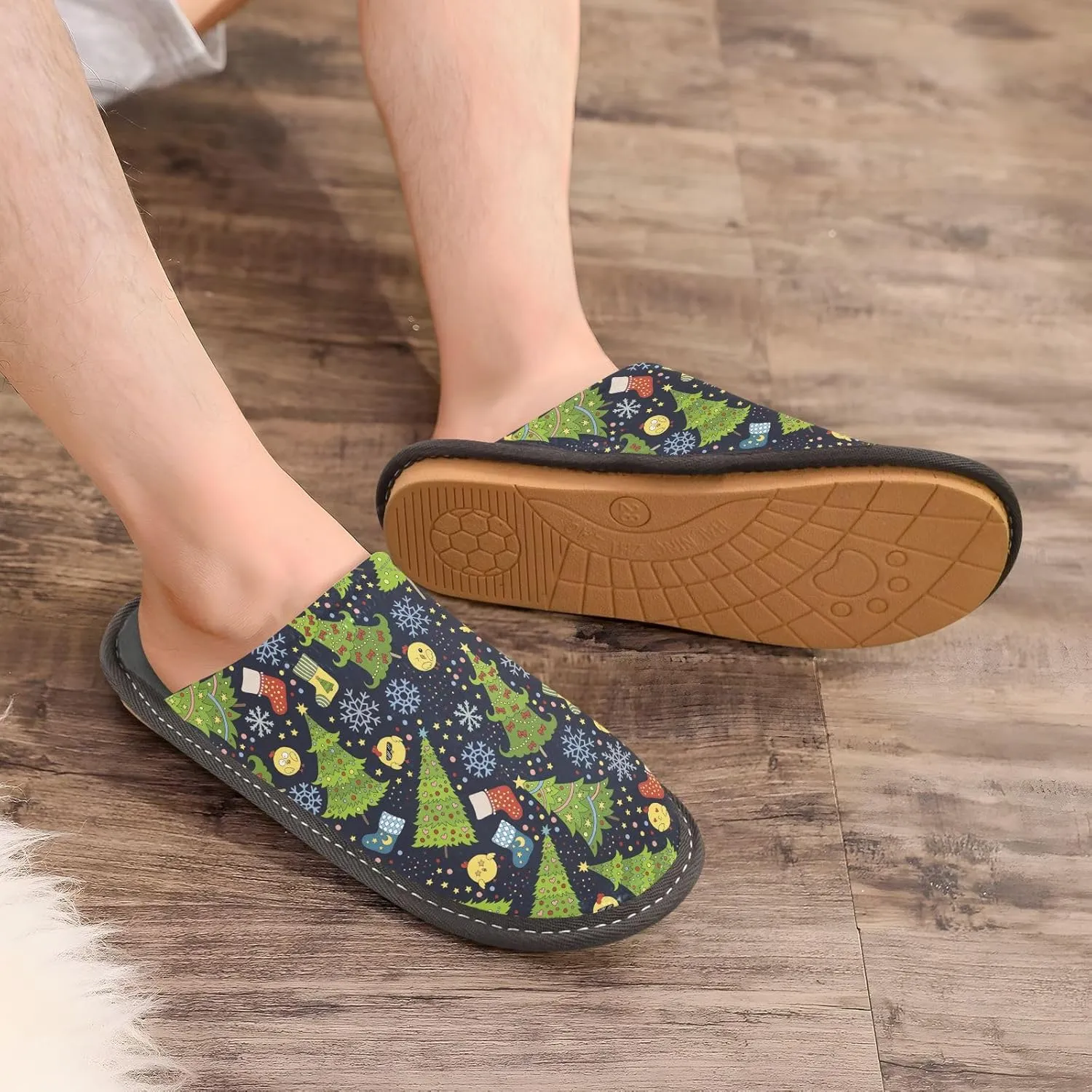 Women Slippers Christmas Rustic Home Slippers For Women Indoor Womens Slipper Memory Foam House Slippers Women Cozy Slippers