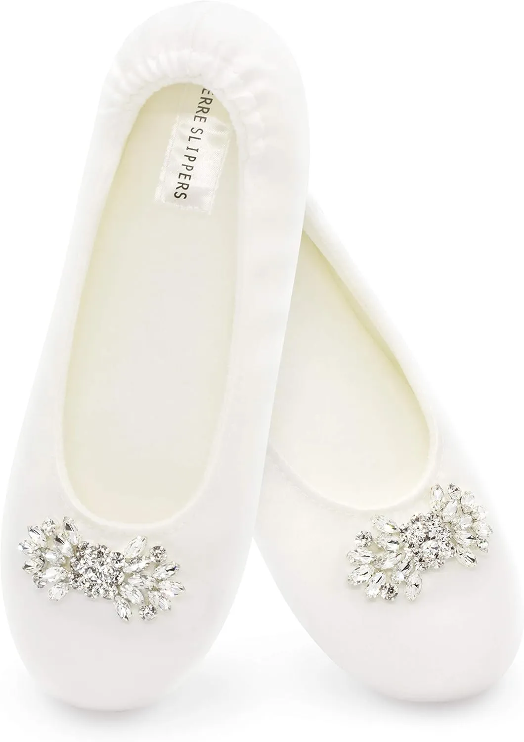 Women's Bridal Satin Slippers Comfortable Dancing Shoes for Bride