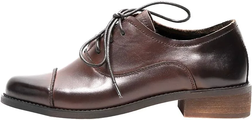 Women's Brogue Lace-up Leather Oxford