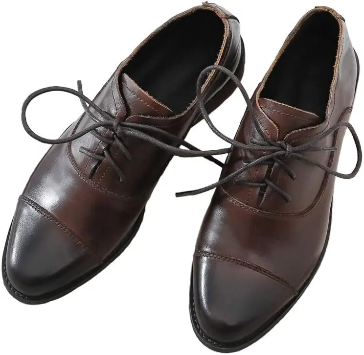 Women's Brogue Lace-up Leather Oxford