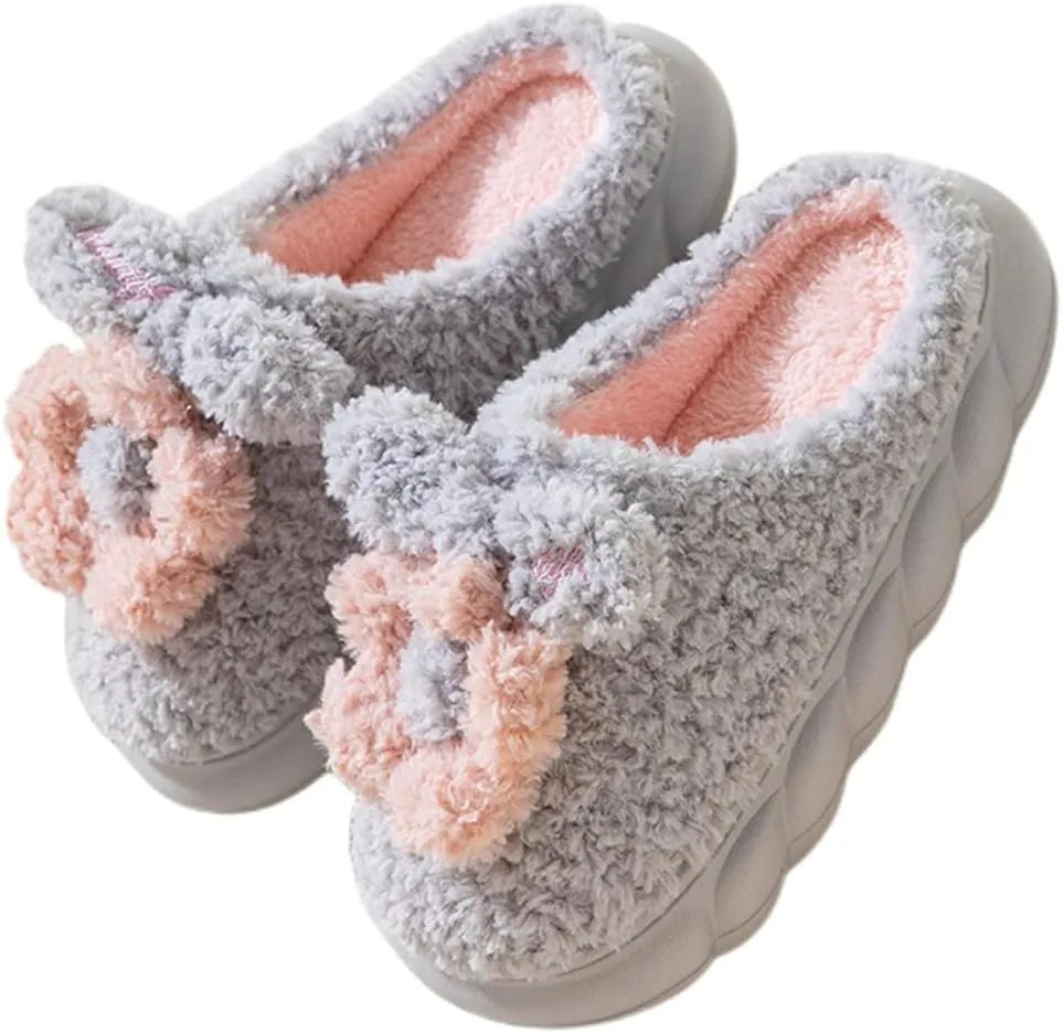 Women's Floral Cotton Soft Indoor Anti-skid Plush Slippers