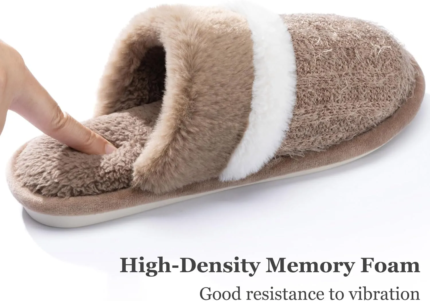 Women's Fuzzy Memory Foam Slippers Warm Gifts Trendy House Slippers Anti-Skid Rubber House Shoes for Women Mom Girlfriend Indoor Outdoor
