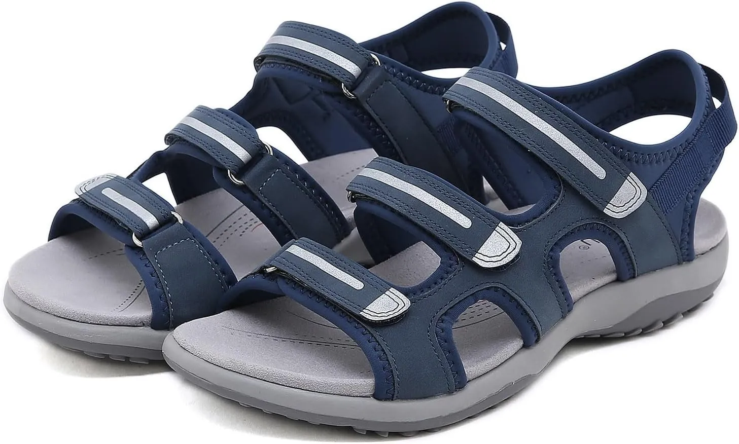 Womens Hiking Sport Sandals Straps with Adjustable Hooks Outdoor Arch Support Athletic Shoes Comfortable Lightweight Walking Soft Insole Beach Vacation Fashion Summer Casual Sandals