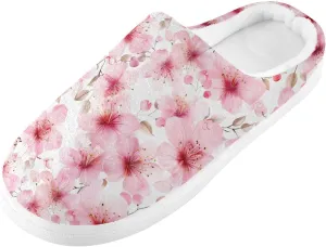 Womens Men's Cherry Blossom Flower Slippers,Memory Foam Slippers for Home,Bedroom Slippers Fluffy Fuzzy Slippers House Shoes for Women Men 21343598