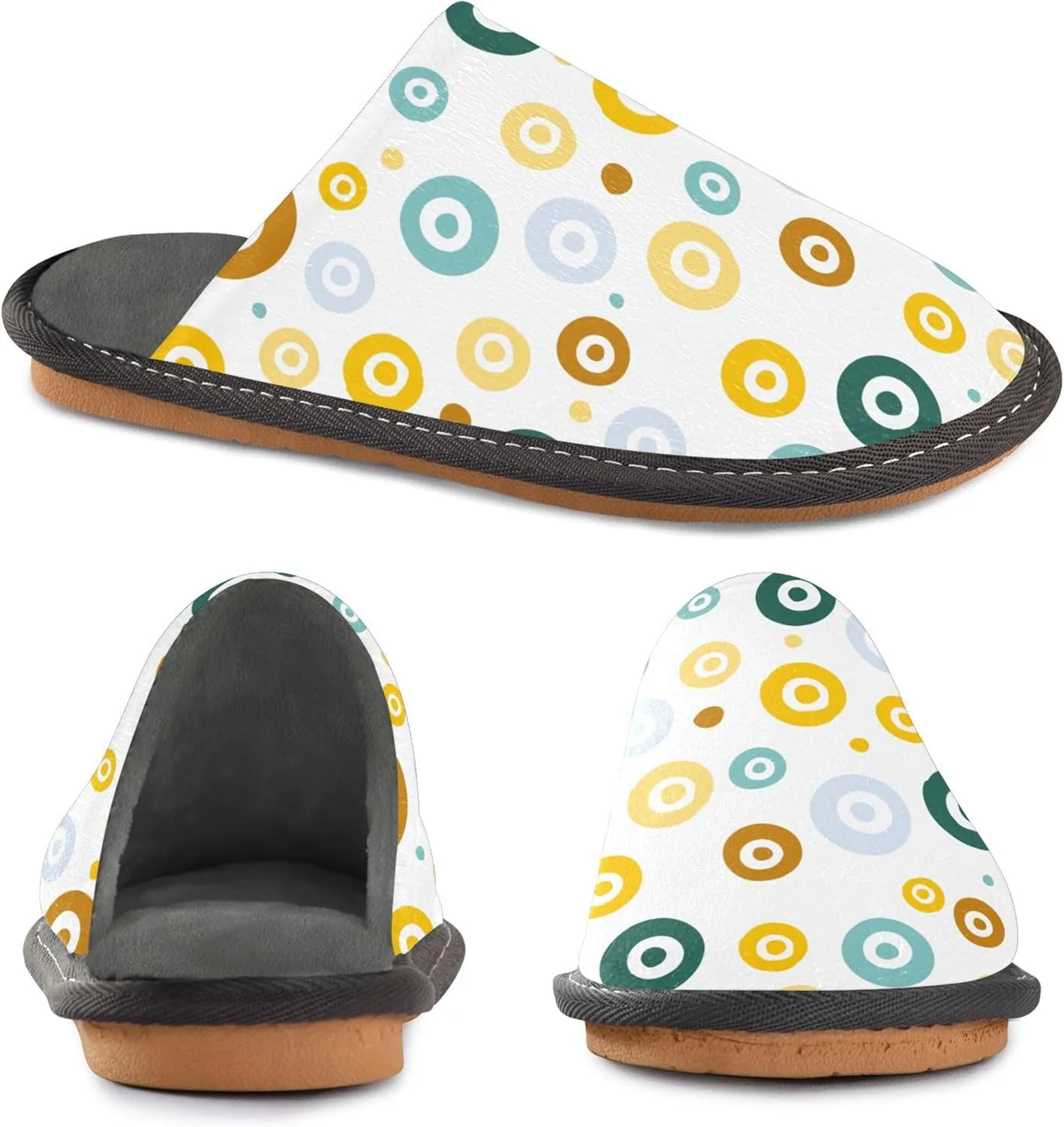 Womens Mens Fuzzy House Slippers Soft Warm Winter Shoes Anti-slip Memory Foam Indoor Outdoor Slippers