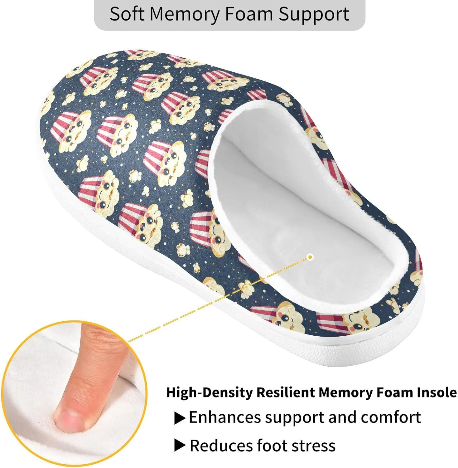 Women's Men's Slippers Memory Foam Fluffy Fuzzy Slipper Fleece Comfy Warm Slip On Winter Bedroom House Shoes for Outdoor Indoor Travel