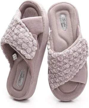 Women's Orthotic Slippers with Arch Support Adjustable Orthopedic Slipper Memory Foam Ladies House Shoes Indoor Slip On for Plantar Fasciitis
