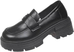 Women's Platform Oxfords - Comfortable Chunky Low Heel, All Seasons, Casual Attire Footwear