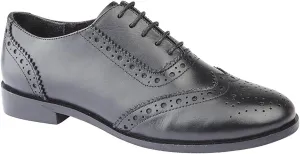 Womens/Ladies Violetta Leather Brogue Oxford Shoes (8 US) (Black)