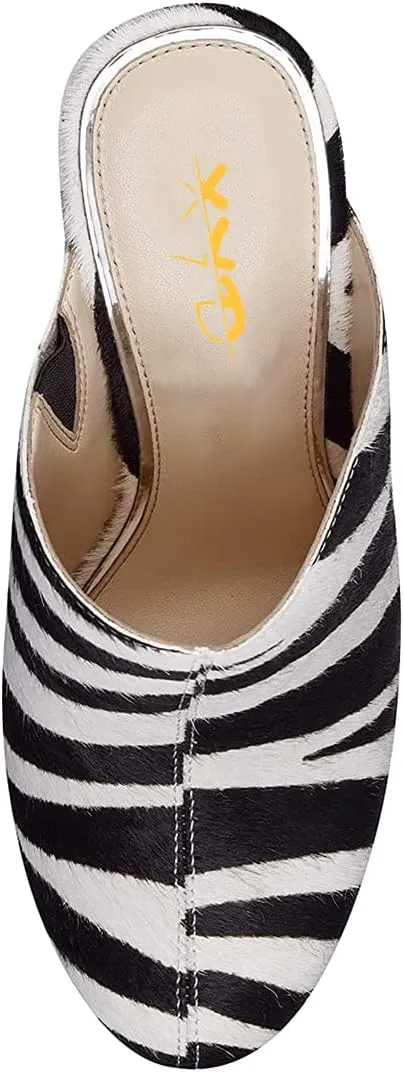 XYD Cork Platform Super High Heels Mules for Women Chunky Block Studded Closed Round Toe Slides Sandals Backless Fashion Dress Club Shoes