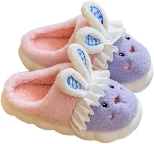 YILANLAN Bunny Slippers for Women Cute Cozy Animal Rabbit Slippers Fuzzy Warm Winter Cotton slipper Indoor House Slippers